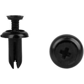 uxcell 30Pcs 5mm Black Plastic Rivets Push Type Panel Retainer Fastener Clip for Car