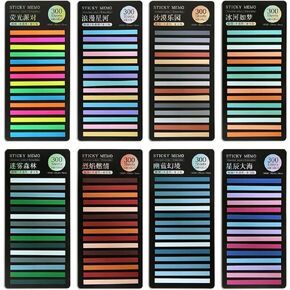 1280Pcs Transparent Highlighter Tape, Writable and Repositionable Highlighter Strips for Pages or Book Markers, Reading Notes, Classify File (Long Highlighter Tape)
