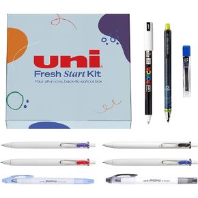 Uniball & Posca Fresh Start Kit | Back to School Supplies | Gel Pens, Clear Window Highlighters, Posca Markers, & Kuru Toga Mechanical Pencil | Elevate your Writing Experience with Uni