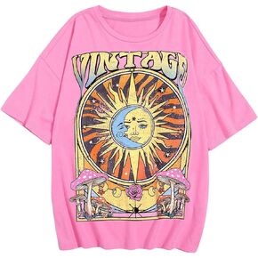 SweatyRocks Girl's Letter Graphic Short Sleeve T Shirt Drop Shoulder Crewneck Tee Tops