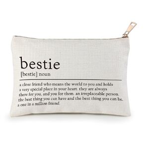Makeup Bag for Best Friends, Bestie Definition Makeup Bag, Besties Makeup Bag Gift for Sisters, Female Friends, Colleagues, and Classmates, Sister Definition Birthday Gift, Graduation Gift for Sister