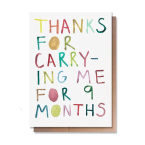 Wunderkid Funny Mother's Day Card, Watercolor Art Card for Mom (1 Single Card, Blank inside)