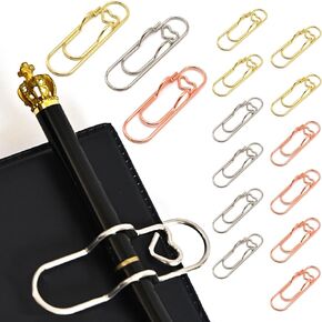 15 pcs Multifunctional Pen Clips Paperclip Pen Holders for Notebooks and Papers,Large Size Office School Supplies(Colorful)