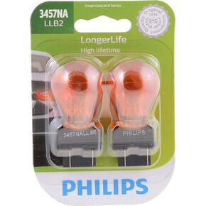 Philips 3457NA LongerLife Miniature Bulb, 2 Pack