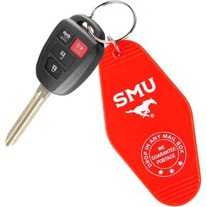 Sorority Shop Southern Methodist University Keychain - Vintage Motel Keychain Design, with SMU logo
