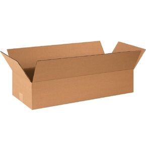 TOP PACK SUPPLY 24x10x4 Flat Corrugated Boxes, Flat, 24L x 10W x 4H, Pack of 25 | Shipping, Packaging, Moving, Storage Box for Home or Business, Strong Wholesale Bulk Boxes