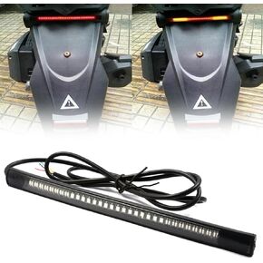 1 PC Brake Integrated LED Tail Light, DC11-14V 2835SMD+3014SMD Soft Board Casing Waterproof License Plate Light Turn Signal, Suitable for Cars, Motorcycles, Off-road Vehicles (Red & Yellow)