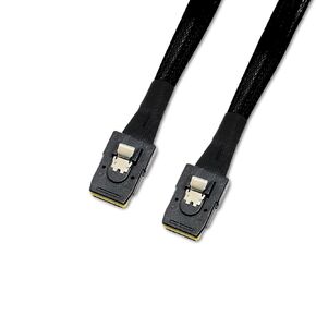 High Performance 36 Pin Data Cable Mini SAS SFF-8087 to SFF-8087 Black Cord (2 Cables, 0.5 M / 1.6 Feet)