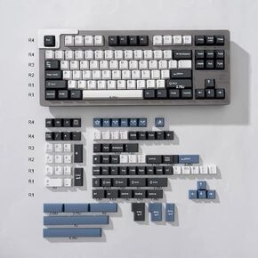 Retro 9009 Keycaps 192 Keys Doubleshot Cherry Profile Keycap Set Fit for 60% 65% 75% 95% Cherry Mx Switches ISO ANSI Layout Mechanical Keyboard