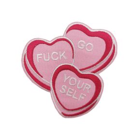 Pink Girl Power Patch, Feminism Feminist Stickers, Go F Yourself Heart Patch Funny Patch Iron On Emblem