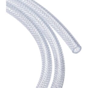 PVC Tubing - Industries Braided Flexible Hose Tube, Kink-resistant, Apply to Industries Transferring Liquid/Water/Oil/Fuel (8mm x 12mm x 4M, Clear)