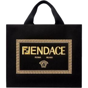 FENDI Fendace Womens Black Canvas Convertible Large Shopping Tote 8BH395