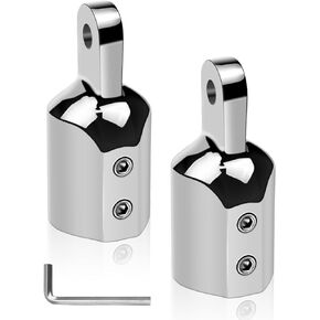 Bimini Top Cap Fittings Eye End Caps Stainless Steel 316 External Round Tubing Boat Canopy Hardware Pop Metal Cap with L Shape Hex Key
