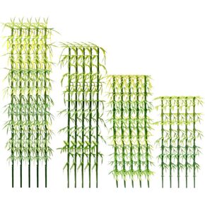 Tofficu Mini Toy Fake Tree Ornament 20Pcs Model Bamboo Trees Green Plastic Bamboo Trees Panda Cake Decoration for Home Miniature Landscape Landform Diorama Project Plastic Bamboo Plants