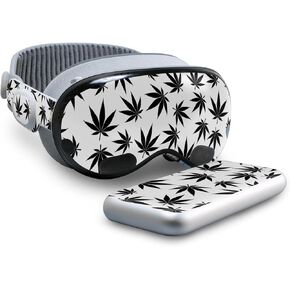 Skin Compatible with Apple Vision Pro - Pot Leaves Black - Premium 3M Vinyl Protective Wrap Decal Cover - Easy to Apply | Crafted in The USA by MightySkins