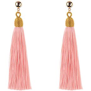 coadipress Boho Thread Long Tassel Earrings Colorful Fringe Dangle Drop Earrings Handmade Simple Knotted Thread Earrings Silk Fabric Ethnic Vintage Tassel Earrings Jewelry Gifts