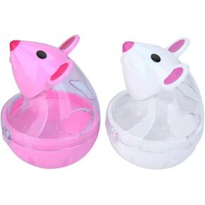 POPETPOP Cat Treat Dispenser Toy-2 Pack Cat Slow Feeder Kitten Food Balls Mice Tumbler Shaped Pet Treat Ball Rolling Toy for Cat