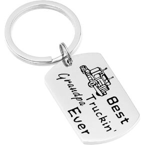 Trucker Grandpa Gifts Keychain For Grandfather Best Truckin Grandpa Ever Key Chain Trucker Driver Grandpa Gift Jewelry Truck Presents For Grandpa Trucking Keychain