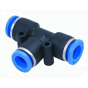 MTE 1/8-1/8 اضغط لتوصيل Tee T Union Fitting، 1/8" OD (عبوة من 10)