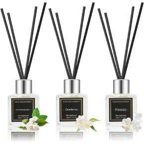 NEVAEHEART Diffuser Set, Gardenia/Jasmine & Mint/Lilac Diffuser Gifts for Women,1.7OZ x 3 Packs Diffuser with Sticks,Home Fragrance Diffuser for Living Room,Office & Bathroom Shelf Decor