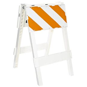 Cortina 97-01-001 Polypropylene Type I Folding Barricade, 24" Width x 40" Height, Orange on White