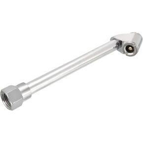 uxcell Air Chuck, 1/4" PT Female Extended Reach Dual Head Tire Inflation Foot Air Compressor Air Inflation Stainless Steel for Car Bicycle Motorcycle