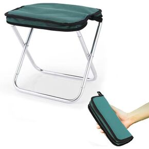 Portable Aluminum Folding Stool with Self Zippered Storage Bag, Lightweight 0.68 lbs, for Outdoor Activities Hiking Camping Picnic Fishing, 330 LBS Capacity (Black) in Kuwait