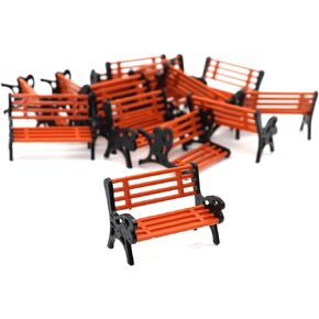 15pcs Model Train 1:30 Scale Bench Chair Street Park Layout Model Park Bench Mini Garden Ornament Park Bench Craft