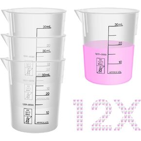 3 قطع من الأكواب البلاستيكية، حجم 1000 مل (33.82 أونصة) كوب قياس قابل للتكديس مع خط مقياس أسود، إبريق بلاستيكي من مادة البولي بروبيلين مثالية للأنشطة العلمية والاستخدام المنزلي، LVB016 in Kuwait