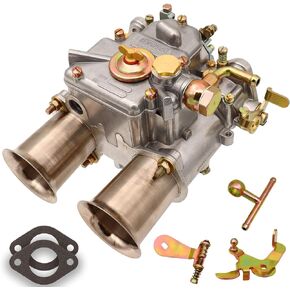 2 Barrel Carburetor For Weber 45 DCOE 45mm side draft Twin Choke Carb Fit with 4CYL 6CYL 8V L28 Engines, Replace Datsun 240 260 280Z MGB Toyota carb with Gaskets "T" Fuel inlet, Part Number19600.060