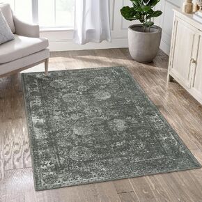 سجاد Seavish قابل للغسل لغرفة المعيشة سجاد منطقة 8x10 سجاد أزرق عتيق لغرفة النوم، سجاد غرفة الطعام منخفض الكومة لتزيين أرضية الطاولة لغرفة الحضانة وغرفة اللعب in Kuwait