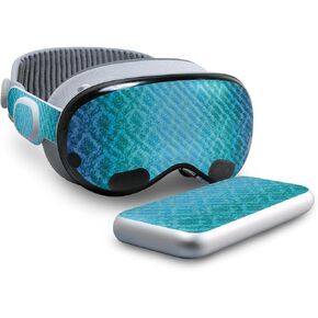 Carbon Fiber Skin Compatible with Apple Vision Pro - Blue Vintage - Premium 3M Vinyl Protective Wrap Decal Cover - Easy to Apply | Crafted in The USA by MightySkins