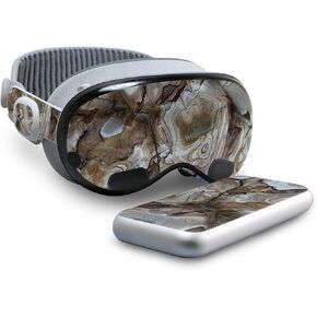 Skin Compatible with Apple Vision Pro - Brown Marble - Premium 3M Vinyl Protective Wrap Decal Cover - Easy to Apply | Crafted in The USA by MightySkins
