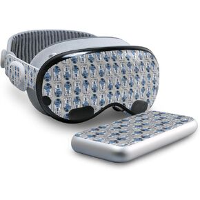 Carbon Fiber VR Skin Compatible with Apple Vision Pro - Galaxy Bots - Premium 3M Vinyl Protective Wrap Decal Cover - Easy to Apply | Crafted in The USA by MightySkins