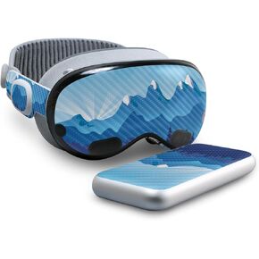 غلاف الواقع الافتراضي من ألياف الكربون متوافق مع Apple Vision Pro - موازين حورية البحر - غطاء لاصق واقٍ من الفينيل 3M ممتاز - سهل الاستخدام | صُنع في الولايات المتحدة الأمريكية بواسطة MightySkins