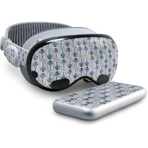 Glossy Glitter VR Skin Compatible with Apple Vision Pro - Galaxy Bots - Premium 3M Vinyl Protective Wrap Decal Cover - Easy to Apply | Crafted in The USA by MightySkins