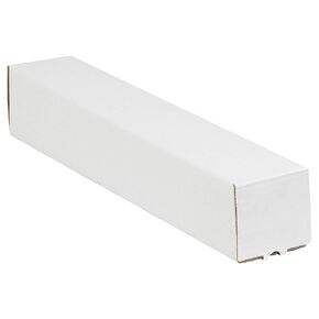 Aviditi Square Corrugated Cardboard Mailing Tubes, 5" x 5" x 37", White, Pack of 25, for Shipping, Storing, Mailing, and Protecting Documents, Blueprints and Posters.