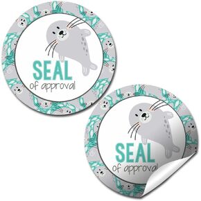 Seal of Approval Appreciation & Encouragement Sticker Labels, 40 2" Party Circle Stickers by AmandaCreation, Great for Teachers, Co Workers, Employees and Anyone Who Needs to Feel Appreciated