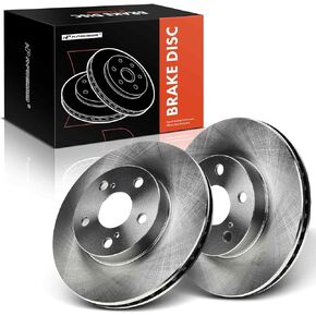 A-Premium 10.04 inch (255mm) Front Vented Disc Brake Rotors Compatible with Select Toyota Models - Prius 2004 2005 2006 2007 2008 2009 1.5L Hatchback, 2-PC Set
