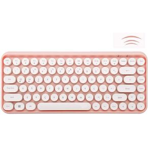 Wireless Bluetooth Computer Typewriter Keyboard Portable with Cute Colored ABS Retro Round Keycaps Ergonomic 84 Key Layout FN Function for PC Win Mac Typist Tablet Android Phone(Gradient Orange)