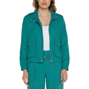 Liverpool Women's Utility Zip Up Jacket Textured Stretch Woven
