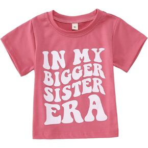 MODNTOGA Toddler Girl Bigger Sister Era Graphic Shirt Baby Girl Big Sister T-Shirt Short Sleeve Big Sis Tee Top Summer Outfit