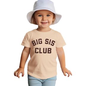 CM C&M WODRO Big Sister Shirt Toddler Baby Girl Big Sis Club Letters Print T-Shirt Tees Kid Summer Short Sleeve Clothes