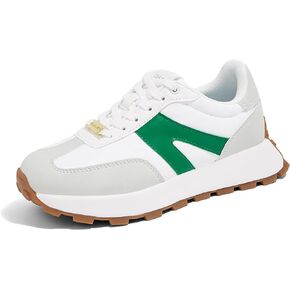 LUCKY STEP Women's Platform Fashion Sneakers Retro Classic Trainers Casual Lace-up Stylish Tennis Running Walking Shoes