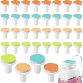 36 Pieces Baby Nail File Pads Nail Trimmer Replacement Pads Electric Baby Nail Grinding Heads for Standard Electric Kid Nail Trimmer Suits to Newborn Infant, 4 Colors