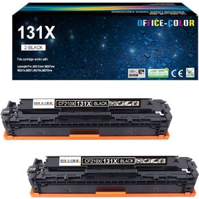 131X Black High-Capacity Toner Cartridge CF210X Replacement for HP Laserjet Pro 200 Color M251nw M276nw M251n M251 M276n Printer Ink (2 Pack)