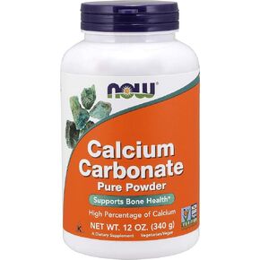 Now Foods: مسحوق كربونات الكالسيوم يدعم صحة العظام، 12 أونصة (عبوتان) in Kuwait