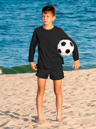 Youth Neon Shirts Dry Fit Long Sleeve Athletic T-Shirts Boys Girls UPF 50+ Quick Dry Neon Shirt for Kids 2T to Youth in Saudi Arabia