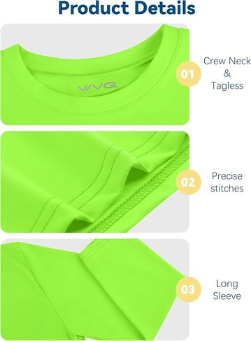 Youth Neon Shirts Dry Fit Long Sleeve Athletic T-Shirts Boys Girls UPF 50+ Quick Dry Neon Shirt for Kids 2T to Youth in Saudi Arabia