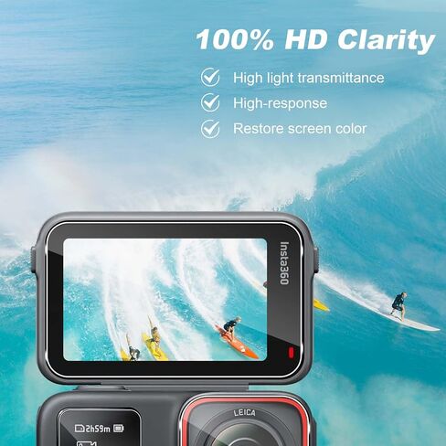 واقي شاشة لجهاز Insta360 Ace Pro، [2+2+2 حزمة] مجموعتان من واقي الشاشة لشاشات LCD + عدسة زاوية واسعة 4K، واقي زجاجي فائق الدقة 9H، مقاوم للخدش ومضاد لبصمات الأصابع شفاف كريستالي in Saudi Arabia